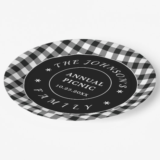 Black White Buffalo controleert Picnic Paper Bord (Gekanteld)