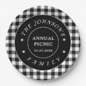 Black White Buffalo controleert Picnic Paper Bord (Voorkant)