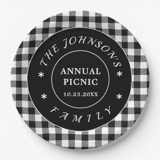  Black White Buffalo controleert Picnic Paper Bord (Voorkant)