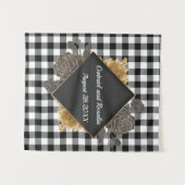 Black White Buffalo controleert Roos Lijst bruilof Wandkleed (Voorkant (horizontaal))