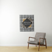 Black White Buffalo controleert Roos Lijst bruilof Wandkleed (In situ)