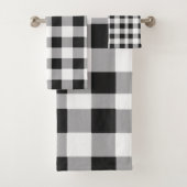 Black White Buffalo Gingham Check Pset Holiday Bad Handdoek (Insitu)
