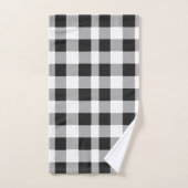Black White Buffalo Gingham Check Pset Holiday Bad Handdoek (Handdoek)