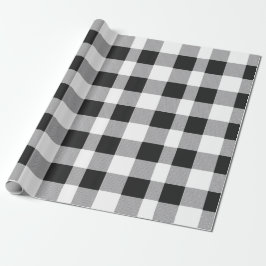 Black White Buffalo Gingham Check Pset Holiday Cadeaupapier