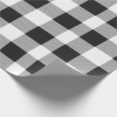 Black White Buffalo Gingham Check Pset Holiday Cadeaupapier (Hoek)