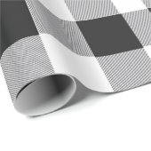 Black White Buffalo Gingham Check Pset Holiday Cadeaupapier (Rol Hoek)