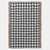 Black White Buffalo Gingham Check Pset Holiday Deken (Voorkant Verticaal)