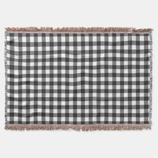 Black White Buffalo Gingham Check Pset Holiday Deken (Voorkant)