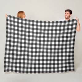 Black White Buffalo Gingham Check Pset Holiday Fleece Deken