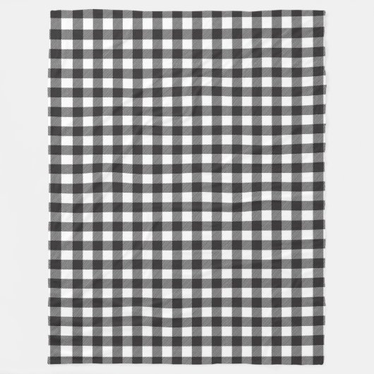 Black White Buffalo Gingham Check Pset Holiday Fleece Deken (Voorkant)