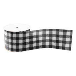 Black White Buffalo Gingham Check Pset Holiday Grosgrain Lint
