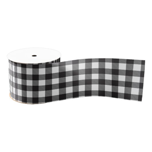 Black White Buffalo Gingham Check Pset Holiday Grosgrain Lint (Spoel)