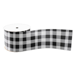 Black White Buffalo Gingham Check Pset Holiday Grosgrain Lint