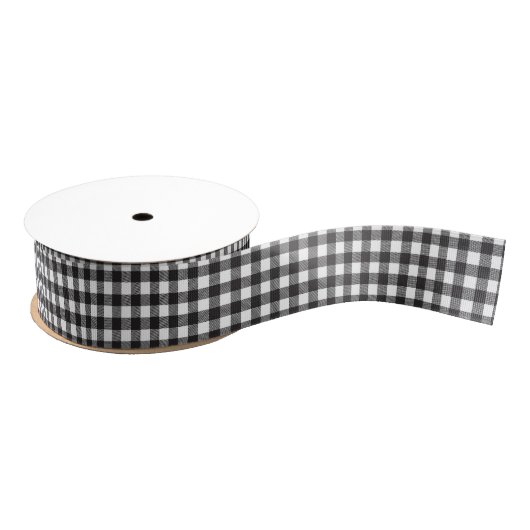 Black White Buffalo Gingham Check Pset Holiday Grosgrain Lint (Spoel)