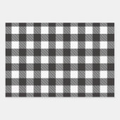 Black White Buffalo Gingham Check Pset Holiday Inpakpapier Vel (Voorkant 3)