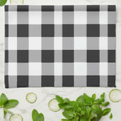 Black White Buffalo Gingham Check Pset Holiday K Theedoek (Gevouwen)