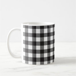 Black White Buffalo Gingham Check Pset Holiday Koffiemok