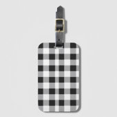 Black White Buffalo Gingham Check Pset Holiday L Bagagelabel (Voorkant (verticaal))