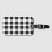 Black White Buffalo Gingham Check Pset Holiday L Bagagelabel (Voorkant (horizontaal))