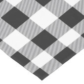 Black White Buffalo Gingham Check Pset Holiday Lange Tafelloper (Hoek)