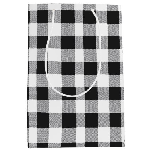 Black White Buffalo Gingham Check Pset Holiday Medium Cadeauzakje (Voorkant)