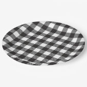 Black White Buffalo Gingham Check Pset Holiday Papieren Bordje (Gekanteld)