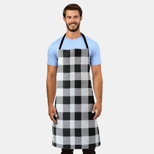 Black White Buffalo Gingham Check Pset Holiday Schort (Gedragen)