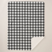 Black White Buffalo Gingham Check Pset Holiday Sherpa Deken (Voorkant)