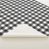 Black White Buffalo Gingham Check Pset Holiday Sherpa Deken (3/4)