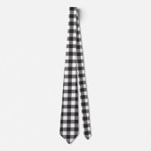 Black White Buffalo Gingham Check Pset Holiday Stropdas (Voorkant)