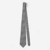 Black White Buffalo Gingham Check Pset Holiday Stropdas (Voorkant)