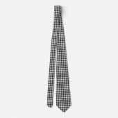 Black White Buffalo Gingham Check Pset Holiday Stropdas (Achterkant)