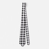 Black White Buffalo Gingham Check Pset Holiday Stropdas (Voorkant)