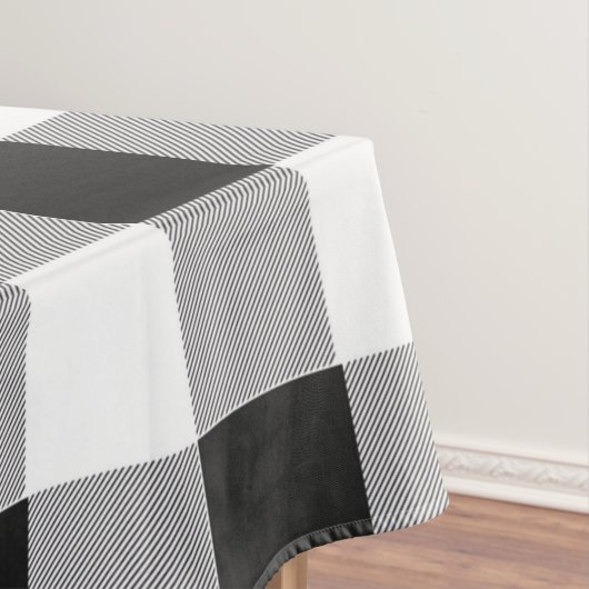 Black White Buffalo Gingham Check Pset Holiday Tafelkleed (Voorbeeld)