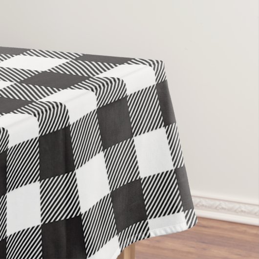 Black White Buffalo Gingham Check Pset Holiday Tafelkleed (Voorbeeld)