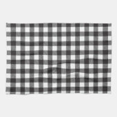 Black White Buffalo Gingham Check Pset Holiday Theedoek (Horizontaal)