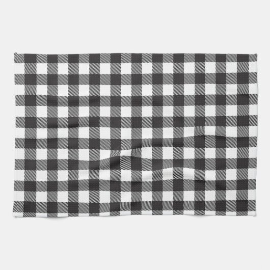 Black White Buffalo Gingham Check Pset Holiday Theedoek (Horizontaal)