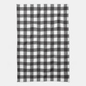 Black White Buffalo Gingham Check Pset Holiday Theedoek (Verticaal)