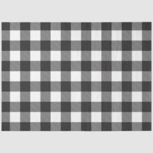 Black White Buffalo Gingham Check Pset Holiday Tissuepapier