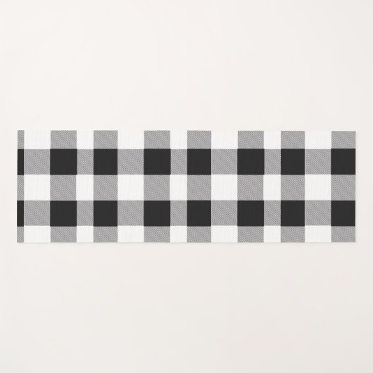 Black White Buffalo Gingham Check Pset Holiday Yogamat (Voorkant (horizontaal))