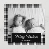 Black White Buffalo met kerstfeestdag foto Feestdagenkaart (Voorkant / Achterkant)