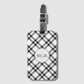 Black & White Buffalo Plaid Bagagelabel (Voorkant (verticaal))