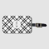 Black & White Buffalo Plaid Bagagelabel (Voorkant (horizontaal))