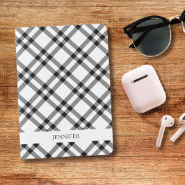 Black & White Buffalo Plaid Paspoorthouder