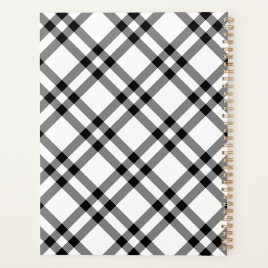 Black & White Buffalo Plaid Planner (Achterkant)