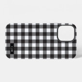 Black White Buffalo Pset Pattern Monogram Rustig iPhone Hoesje (Achterkant horizontaal)