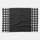 Black White Buffalo Pset Polka Dot Theedoek (Horizontaal)