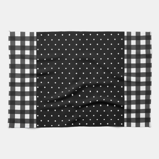 Black White Buffalo Pset Polka Dot Theedoek (Horizontaal)