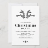 Black White Buffalo Pset Reindeer Kerstfeest Kaart (Voorkant)