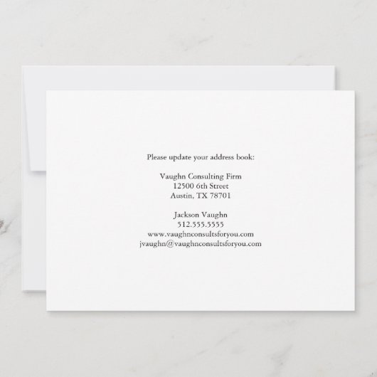 Black White Building Skyline Business Moving Aankondiging (Achterkant)